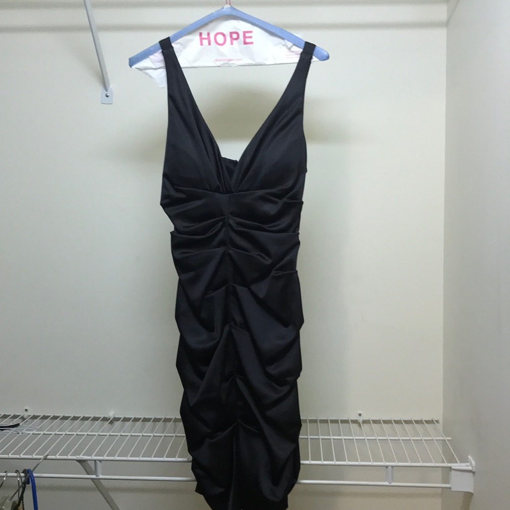 Black v-neck formal dress
